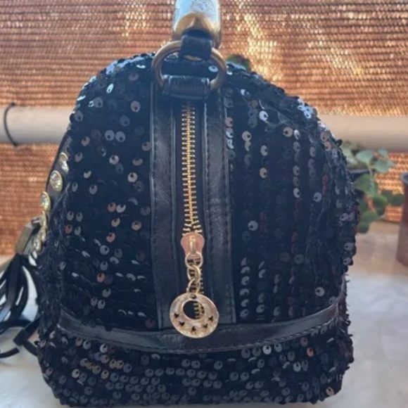 Vintage sequined handbag - Brass Handle With decorative design - Picture 3 of 5